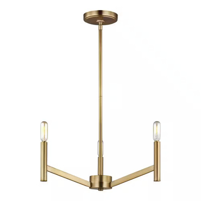 generation lighting chandelier Vector 3-light Satin Brass Hanging
