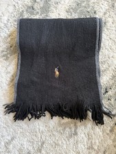 NWT Black Polo Ralph Lauren Scarf 100 Merino Wool