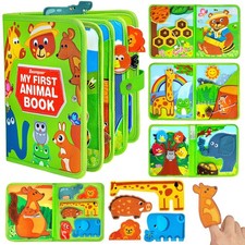 Animal Busy Book for Toddlers 1-3 - Montessori Toys for 1 Year Old Boys and G...