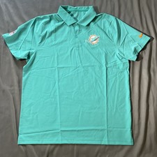 Miami Dolphins Nike Dri Fit Team Issued Polo Shirt NFL On Field Mens Sz XL