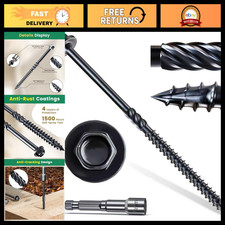 50 Pcs Heavy Duty Wood Structural Screws 14 x 6, Hex-Head Lag Screws for Timber