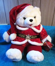 2000 Vintage DAN DEE 22" Snowflake Christmas Dressed White Teddy Bear - EC