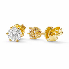 Diamant Brillant Ohrstecker Paar 750/- Gelbgold 18 Karat Gold 0,70 Karat F/IF