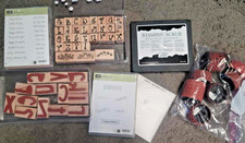 Large Lot of Stampin' Up Stamp Sets, Stamp Scrubber, Wheels, Dies