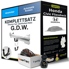 Für HONDA Civic Fliessheck IX Typ FK Anhängerkupplung abnehmbar +eSatz 7pol 15-