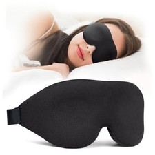 Sleep Mask for Back and Side Sleeper, Block Out Light, Luxury Sleeping Black