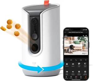 Distributeur de traitement pour animaux intelligents avec appareil photo - 2K HD, Audio à deux voies, contrôle de l'application