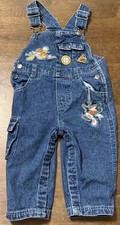 Vintage Disney Mickey Mouse Donald Duck Denim Overalls 18M Mountain Climbing