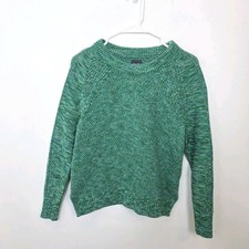 GAP Green Heathered 100 Cotton Classic Casual Textured Sweater Size XS