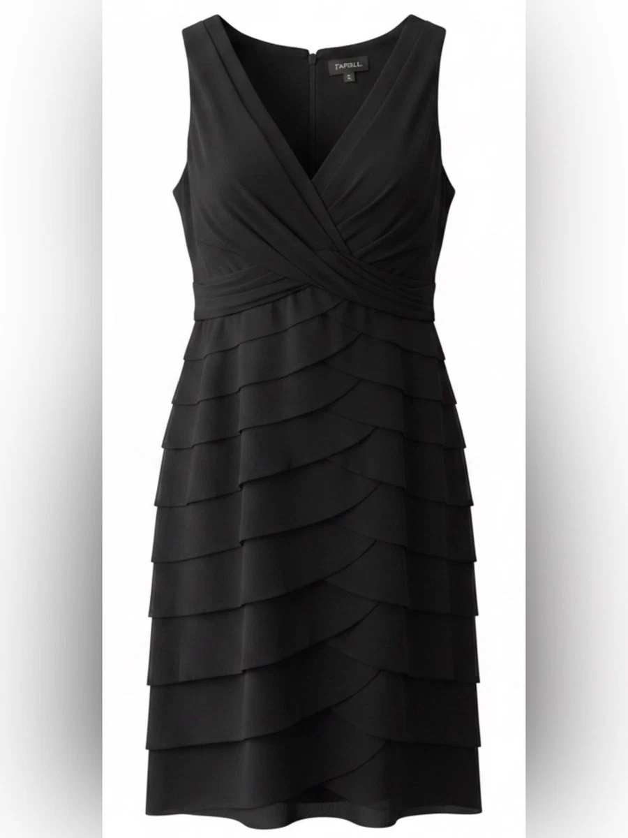 adrianna papell black tiered dress Dresses for Women for sale 4% elastane