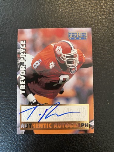1997 Pro Line Gold ON CARD Trevor Pryce AUTO Rookie CARD