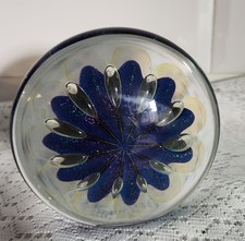 Eickholt Sea Anemone Art Glass Paperweight Cobalt Hand Blown  Signed 1996 Magnum