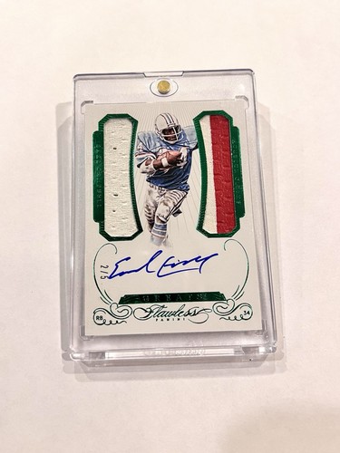 2015 Flawless Greats Dual Jersey Patch Auto Earl Campbell Emerald /5 Game Used
