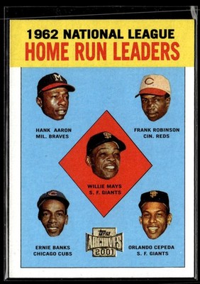 2001 Topps Archives NL HR Leaders W Mays H Aaron F Robinson E Banks O Cepeda HSC