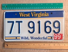 License Plate, West Virginia, 1999, Passenger, 7T 9169, 91 69