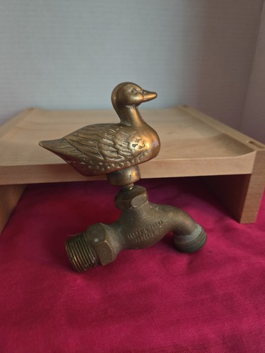 Vintage Lillian Vernon solid Cast Brass Duck Garden Faucet Spigot Water hose bib