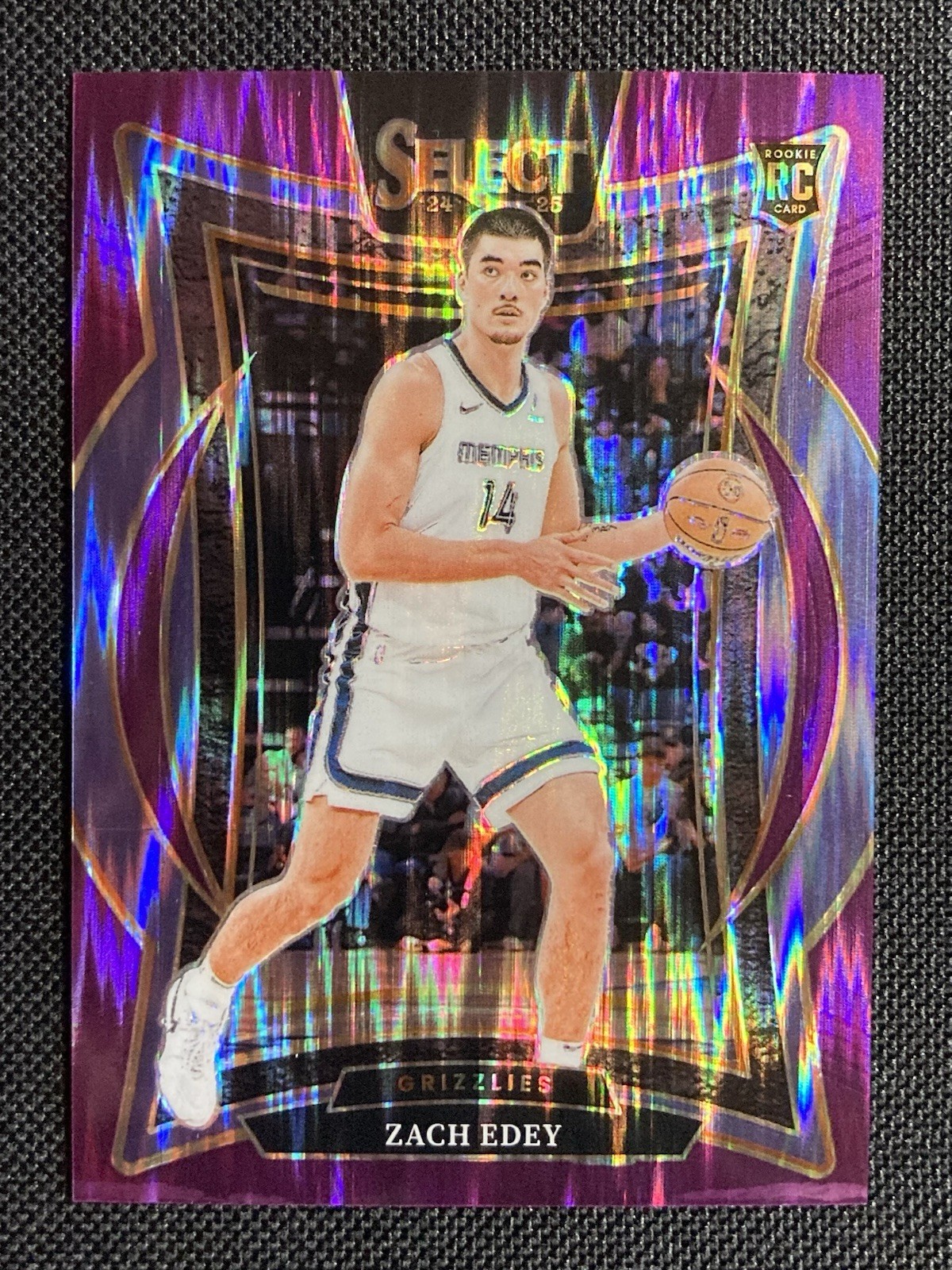 2024-25 Panini Select Zach Edey 103/249 Purple Flash Prizm Rookie RC #98