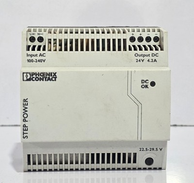 PHOENIX CONTACT STEP-PS/1AC/24DC/4.2 POWER SUPPLY INPUT 100-240VAC OUTPUT 24VDC