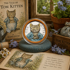 2017 Tom Kitten 50p Coin Beatrix Potter Uncirculated Custom Colour Decal Gift Uk