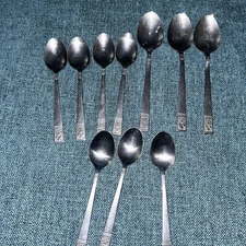 Vintage 10 pc Ekco Eterna SUNDOWN Stainless Japan Spoons Flatware