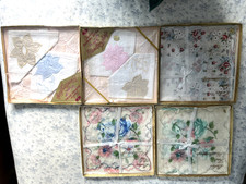 Floral Hankies Original Boxes Vintage Lot of 13 Cotton Nylon 1 Linen