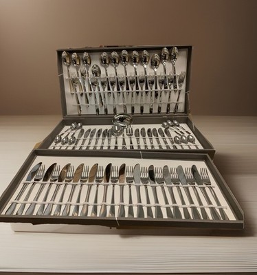 GNALI SERVICE 75 TEILE BESTECK MAXIMA LINE KOFFER KARTON EDELSTAHL18/10 ITALY