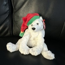 Rare 2002 TY Beanie Baby SNOWDRIFT The White CHRISTMAS POLAR Bear With Tag 