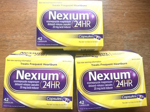 Nexium 24HR Esomeprazole 42/ct Capsules *LOT OF 3* EXP: 06/2027