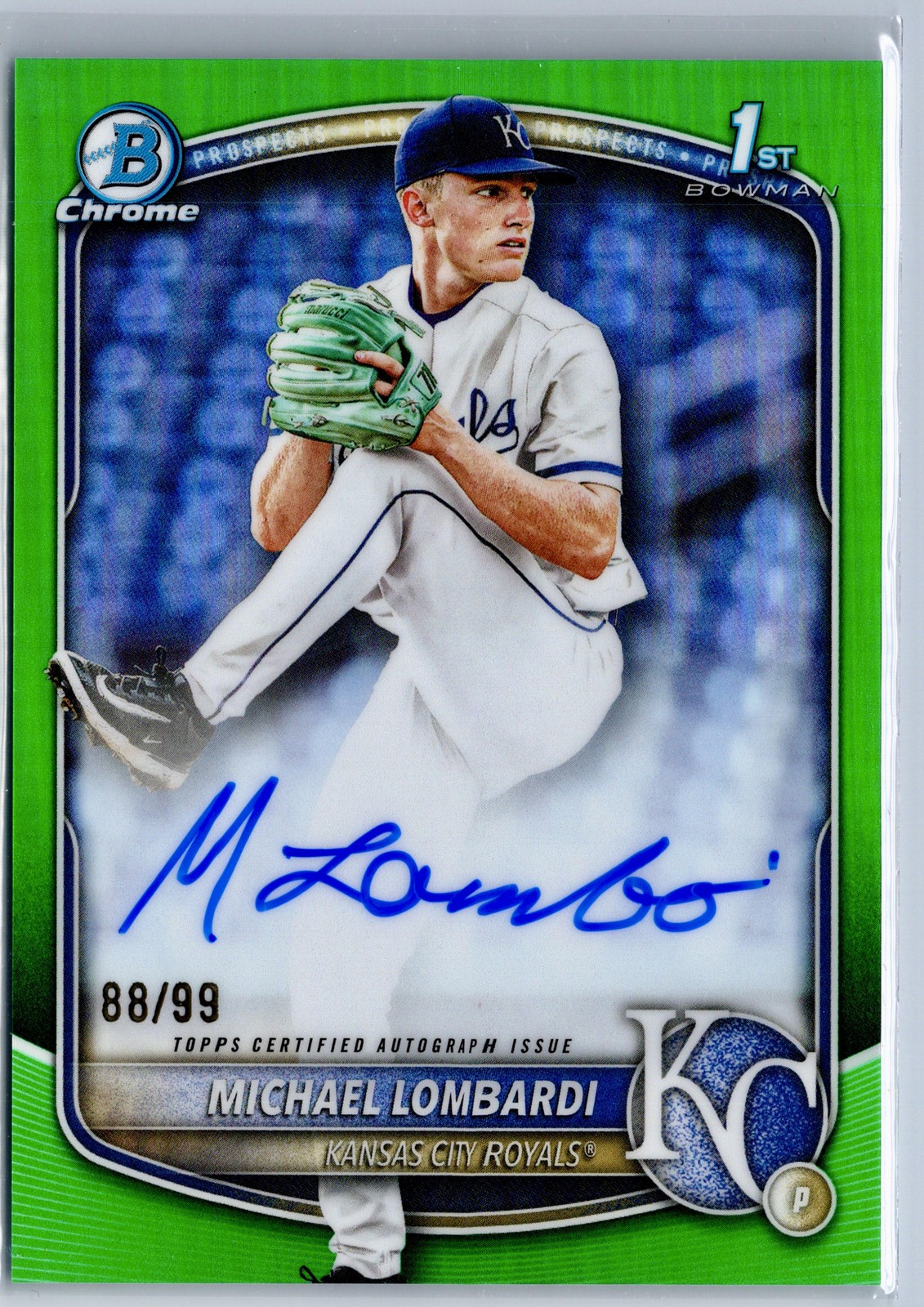 2025 Bowman Draft #CPA-ML Michael Lombardi Chrome Prospect Auto Green /99