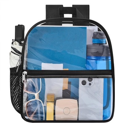 Oraben Clear Backpack for Stadium Events Waterproof Black 