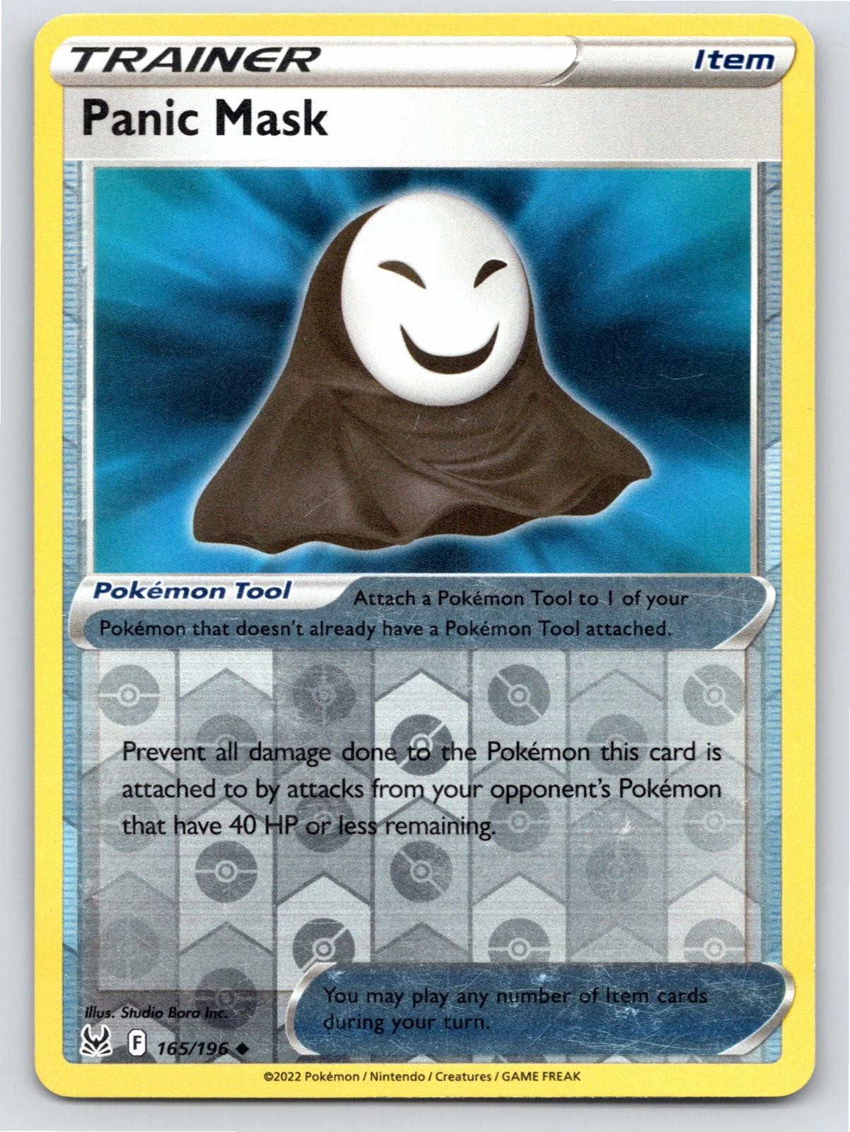 2022 POKEMON PANIC MASK LOST ORIGIN 165/196 REVERSE HOLO UC LP A71851 FREE S&H