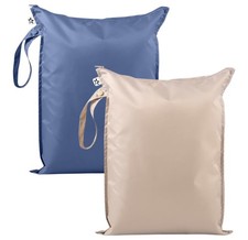 Tiny Twinkle Mess Proof Wet Bags  2-Pack Reusable 2 Pack, Periwinkle,Pebble