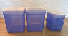 Tupperware 2x 1 L + 2x 175 ml Swing-Box Schwingdeckel blau Vorratsdose