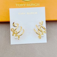 New Tory Burch Lettered Pearl Drop Earring
