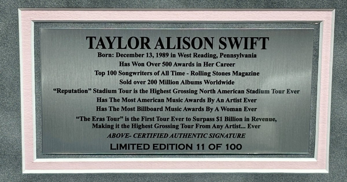 Taylor Swift Autographed All 12 CD Albums Framed JSA Signed Life