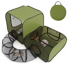 Cat Playpen, 3-in-1 Pop-up Outdoor Cat Enclosure, Green