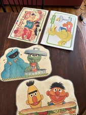 Lot Of 4 Vintage Kids Placemats - 3 Sesame Street  Hallmark Made In USA READ 