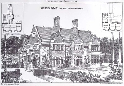 1904 : ORMESBY HOUSE, YORKSHIRE FOR MISS E. C. BROWN. FRED ROWNTREE, ARCHITECT.