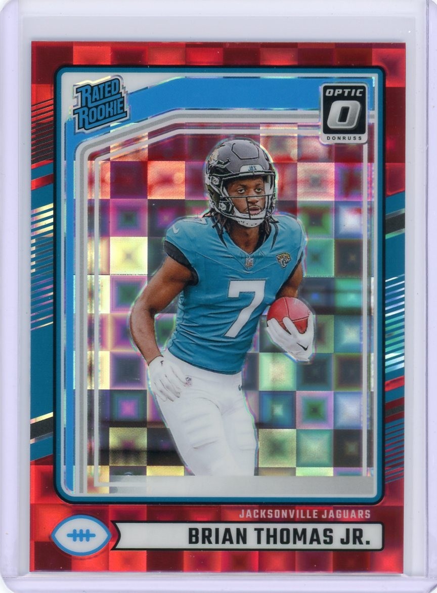 2024 Donruss Rated Rookie Brian Thomas Jr. #313 Optic Preview Red Pandora Prizm