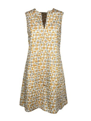 THE DRESS MILANO AB16CS women's white/orange/beige dress Made in Italy