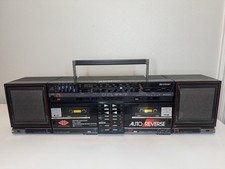 VINTAGE 1980s SHARP QT 95 portable stereos boomboxes Double Tape Deck - TESTED
