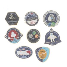 Omega 50th Anniversary Ltd Edition Speedmaster Set of 8 Lapel Pins - Gold Toned