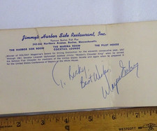 VINTAGE 1960s AUTOGRAPH WAYNE EMBRY BOSTON CELTICS CENTER SIGNED JIMMYS POSTCARD