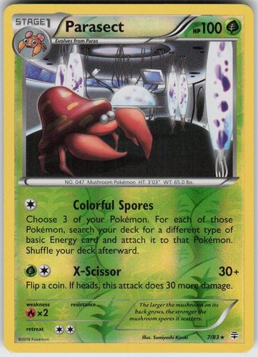 Played Reverse Holo Parasect 7/83 Rare Generations Moderately Played