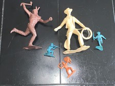 Vintage Native American Indian Louis Marx Plastimarx 6" Cowboy Action Figure Lot