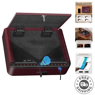 Portable Fingerprint Gun Safe with USB Charging   Quick Access Handgun Storage