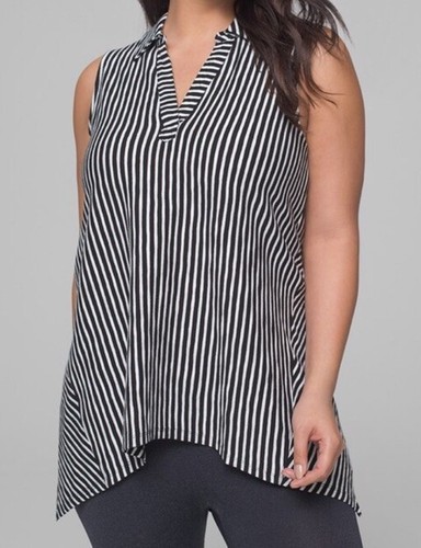 SOMA Large Cotton Slub Sleeveless V Neck Straight Tunic. Optic White - Picture 6 of 9