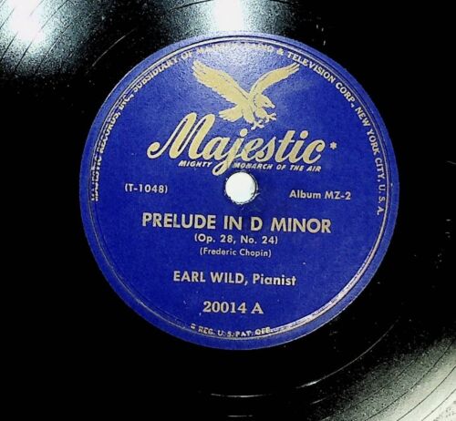 Earl Wild Prelude In D Minor Etude Aeolian Harp Majestic 78 Record - Afbeelding 1 van 2