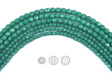 Czech Fire Polished Round Faceted Glass Beads Opaque Green Turquoise 3-4-6-8mm
