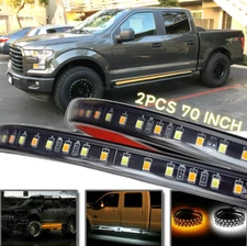 2PCS 70" Running Board LED Light Side Step Strip Bar Turn Signal For Ford F-150